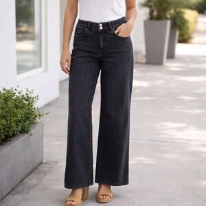 J. Jill Jeans Women's Basalt Wash Full Leg Wide Baggy Loose Stretch Denim Sz 4